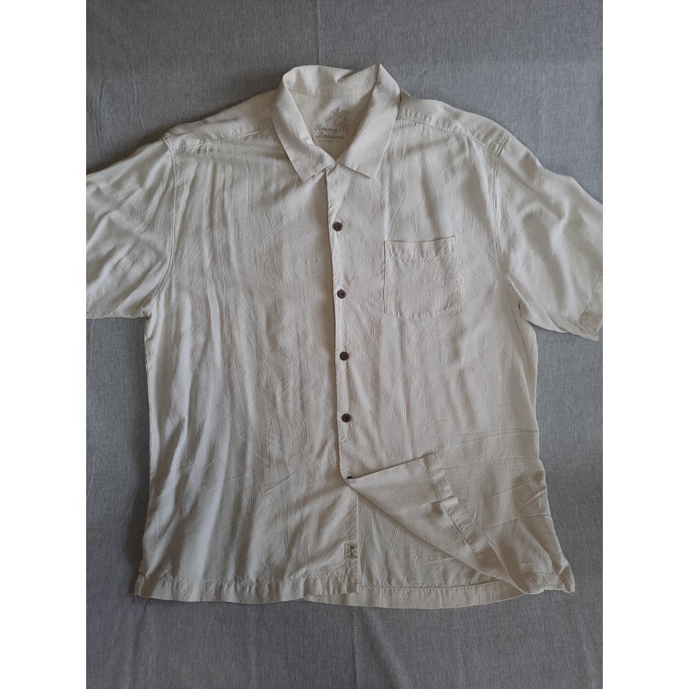Tommy Bahama Men XL Original Fit Hawaiian Art Button Shirt Short Sleeve PureSilk